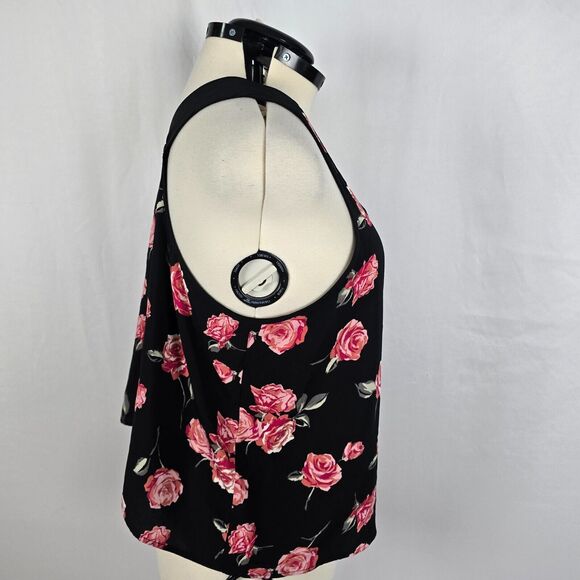 Xhiliration Swing Tank Women's XXL Black Pink Floral Scoop Neck Sleevelese NWT - Picture 11 of 16